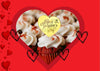 6x Valentine's Day Acrylic Cupcake Toppers Heart shaped Valentines toppers Love Valentine Toppers