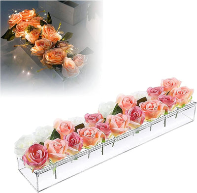 Luxury Rectangular Acrylic Floral Centerpiece Vase