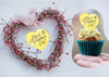 6x Valentine's Day Acrylic Cupcake Toppers Heart shaped Valentines toppers Love Valentine Toppers