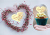 6x I Love You Acrylic Cupcake Toppers Heart shaped Valentines toppers Love Valentine Toppers