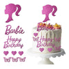 Princess Happy Birthday Cake Toppers Set - Pink Glitter Card Decorations with Head, Girls Happy Birthday Sign, Bamboo Stick, and More - Made in the UK - 9-Piece Bundle for a Magical Celebration