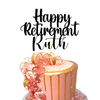 Custom Retirement Glitter Card Cake Topper