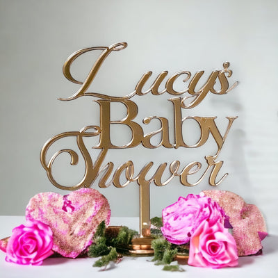 Personalised Baby Shower Acrylic Cake Topper