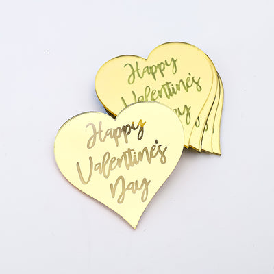 12 Valentine's Day Acrylic Cupcake Toppers