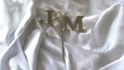 Wedding Acrylic Cake Topper initial Charms