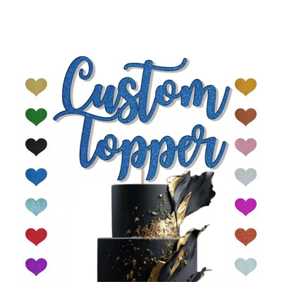 Personalised Custom Glitter Cake Topper