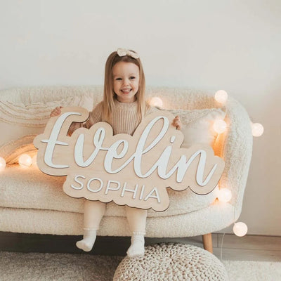 Custom Baby Name Sign – 3D Decorative Wooden or Acrylic Plaque by 3LD BESPOKE DESIGNS